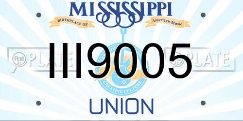 III9005 Mississippi License Plate