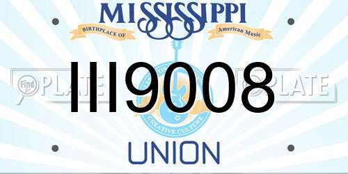 III9008 Mississippi License Plate