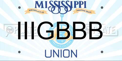 IIIGBBB Mississippi License Plate