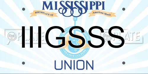 IIIGSSS Mississippi License Plate