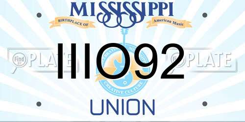 IIIO92 Mississippi License Plate