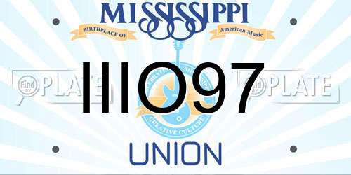 IIIO97 Mississippi License Plate