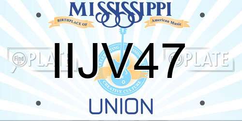 IIJV47 Mississippi License Plate