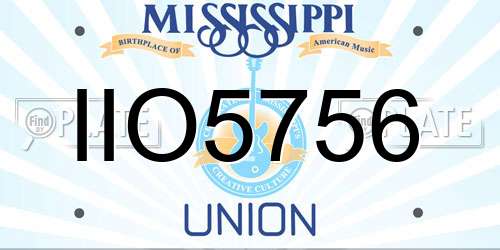 IIO5756 Mississippi License Plate