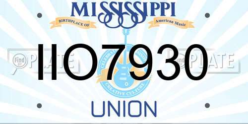 IIO7930 Mississippi License Plate