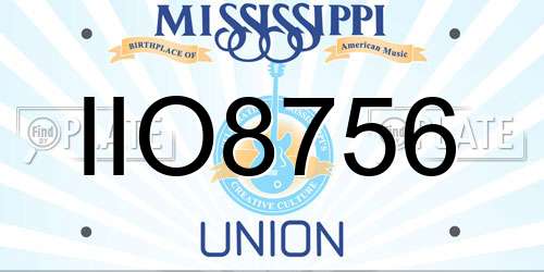 IIO8756 Mississippi License Plate