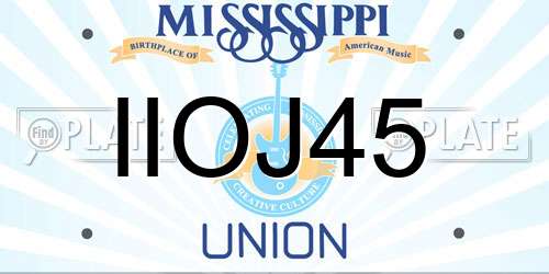 IIOJ45 Mississippi License Plate