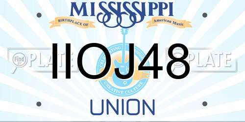 IIOJ48 Mississippi License Plate