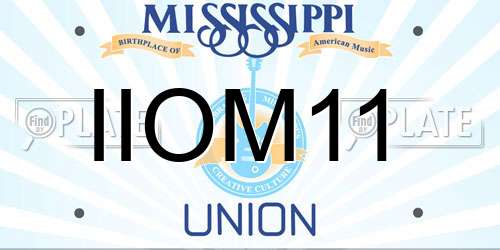 IIOM11 Mississippi License Plate