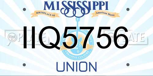 IIQ5756 Mississippi License Plate