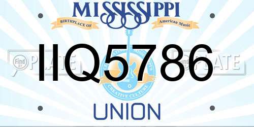 IIQ5786 Mississippi License Plate