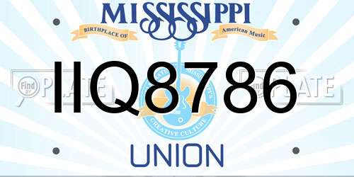 IIQ8786 Mississippi License Plate