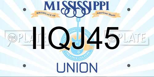 IIQJ45 Mississippi License Plate