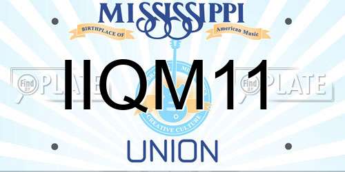 IIQM11 Mississippi License Plate