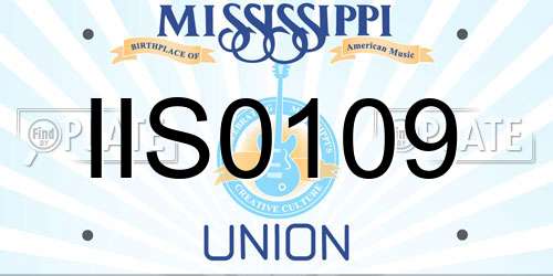 IIS0109 Mississippi License Plate