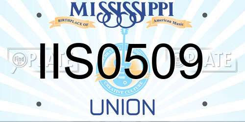 IIS0509 Mississippi License Plate