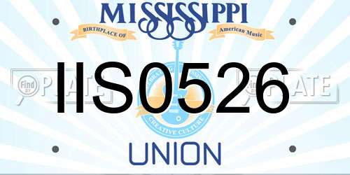 IIS0526 Mississippi License Plate