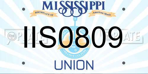 IIS0809 Mississippi License Plate