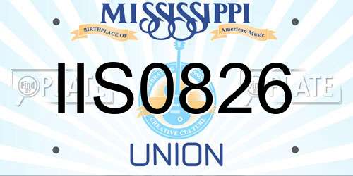 IIS0826 Mississippi License Plate