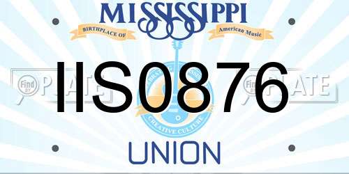 IIS0876 Mississippi License Plate