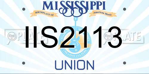 IIS2113 Mississippi License Plate