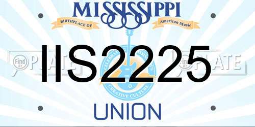 IIS2225 Mississippi License Plate
