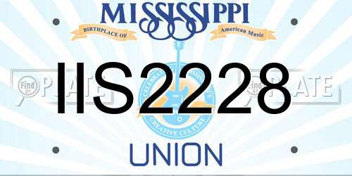 IIS2228 Mississippi License Plate