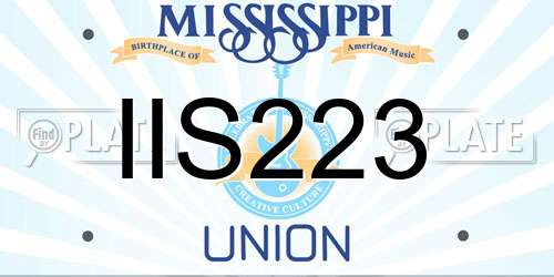 IIS223 Mississippi License Plate
