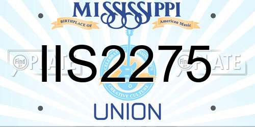 IIS2275 Mississippi License Plate