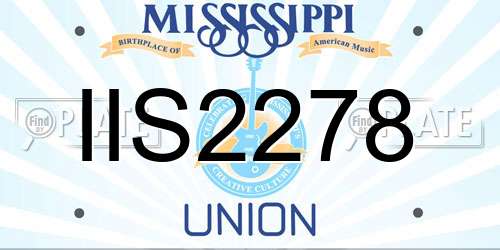 IIS2278 Mississippi License Plate