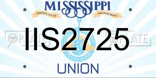 IIS2725 Mississippi License Plate