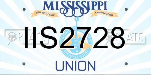 IIS2728 Mississippi License Plate