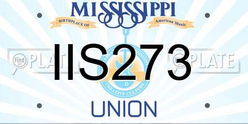 IIS273 Mississippi License Plate