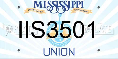 IIS3501 Mississippi License Plate