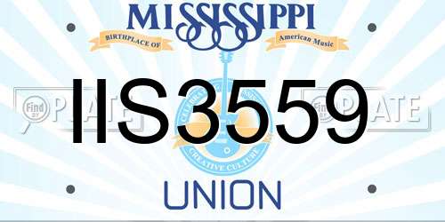 IIS3559 Mississippi License Plate