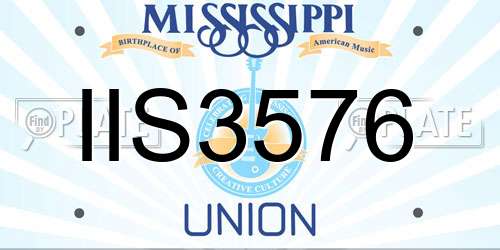 IIS3576 Mississippi License Plate