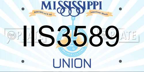 IIS3589 Mississippi License Plate