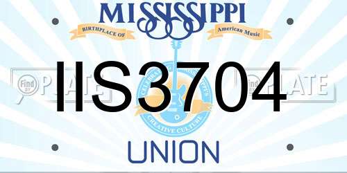IIS3704 Mississippi License Plate