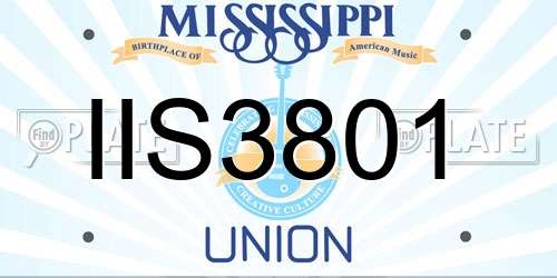 IIS3801 Mississippi License Plate