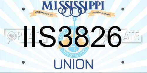 IIS3826 Mississippi License Plate
