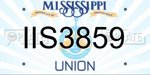 IIS3859 Mississippi License Plate