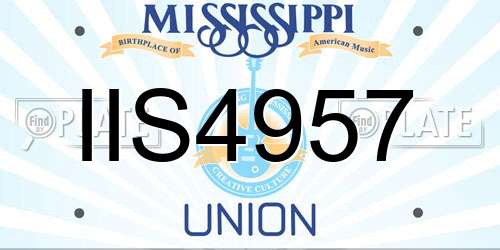 IIS4957 Mississippi License Plate