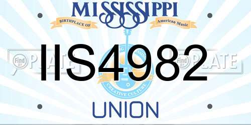 IIS4982 Mississippi License Plate