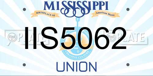 IIS5062 Mississippi License Plate
