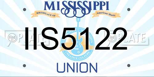 IIS5122 Mississippi License Plate