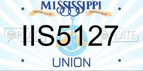 IIS5127 Mississippi License Plate
