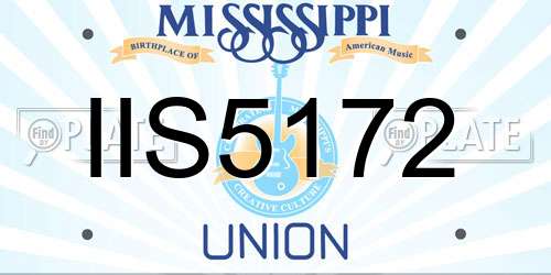 IIS5172 Mississippi License Plate