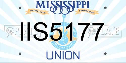 IIS5177 Mississippi License Plate