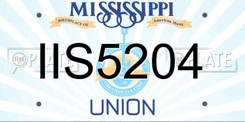 IIS5204 Mississippi License Plate