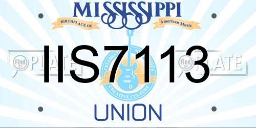IIS7113 Mississippi License Plate